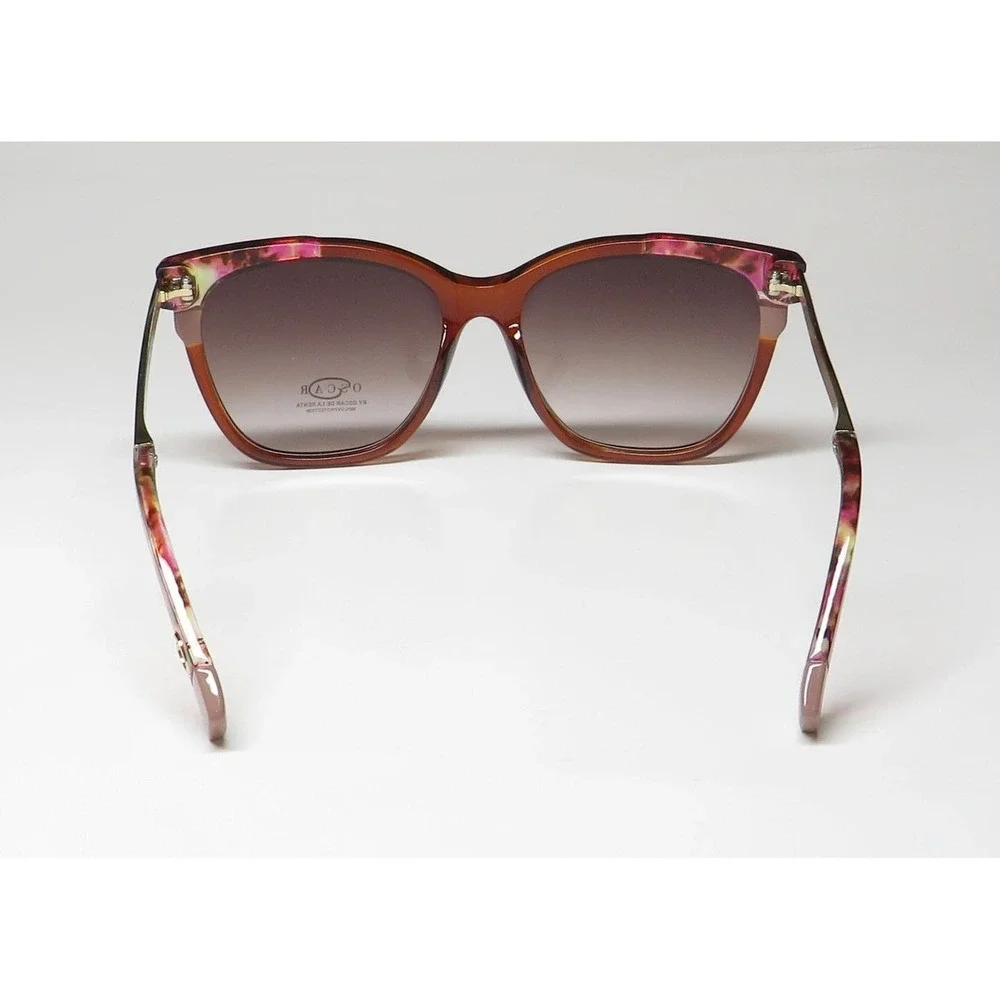 Oscar de la Renta Allure Sunglasses Brown Pink Tortoise Gold Elegant New‎